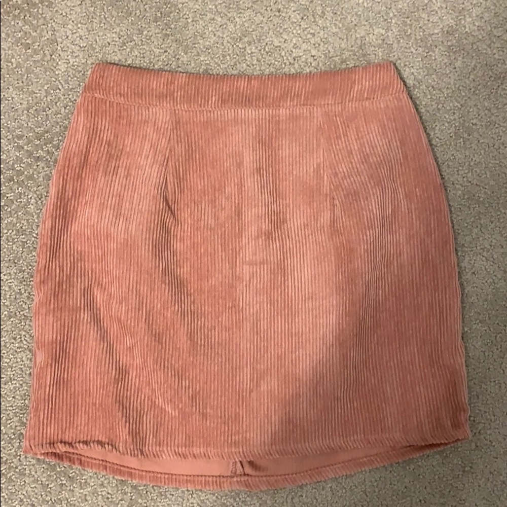 pink velvet skirt